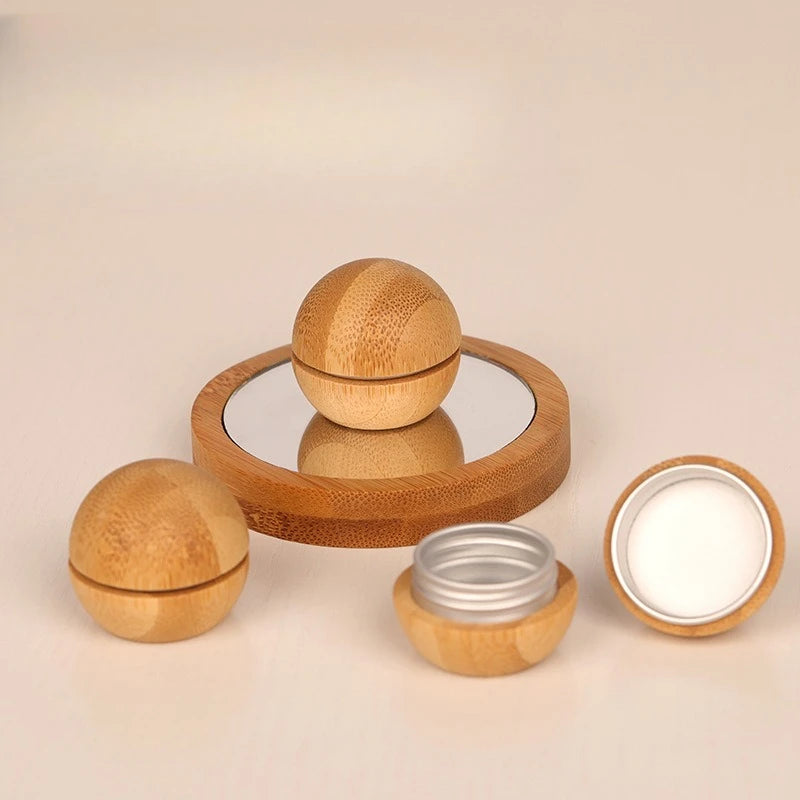 5ml Bamboo Aluminum Tin Jar | Refillable Cosmetic Container Cosmetic Tin Jar QXL
