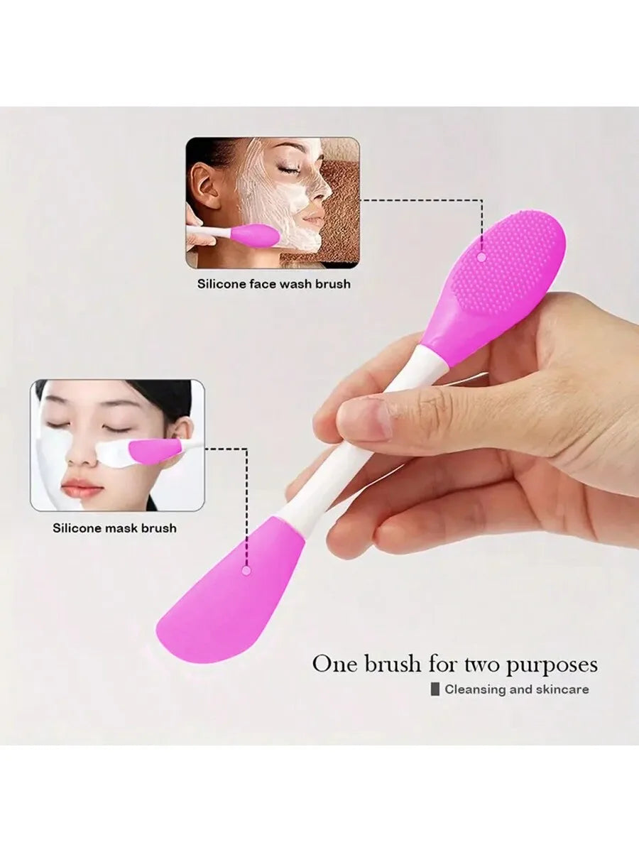 Double-Head Silicone Face Mask Brush & Cleansing Tool Facial Mask Brush QXL