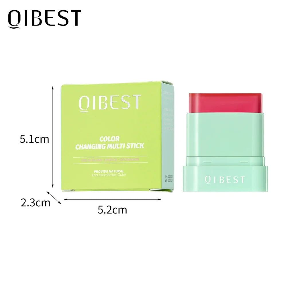 QIBEST Jelly Blush Stick – 3-in-1 Lip, Cheek & Eye Tint Blush & Lip Tint Stick QXL