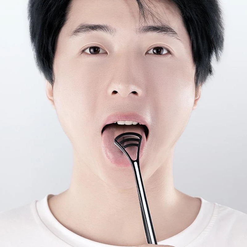 Dual-Sided Silicone Tongue Scraper & Brush | YOVIP Tongue Scraper QXL