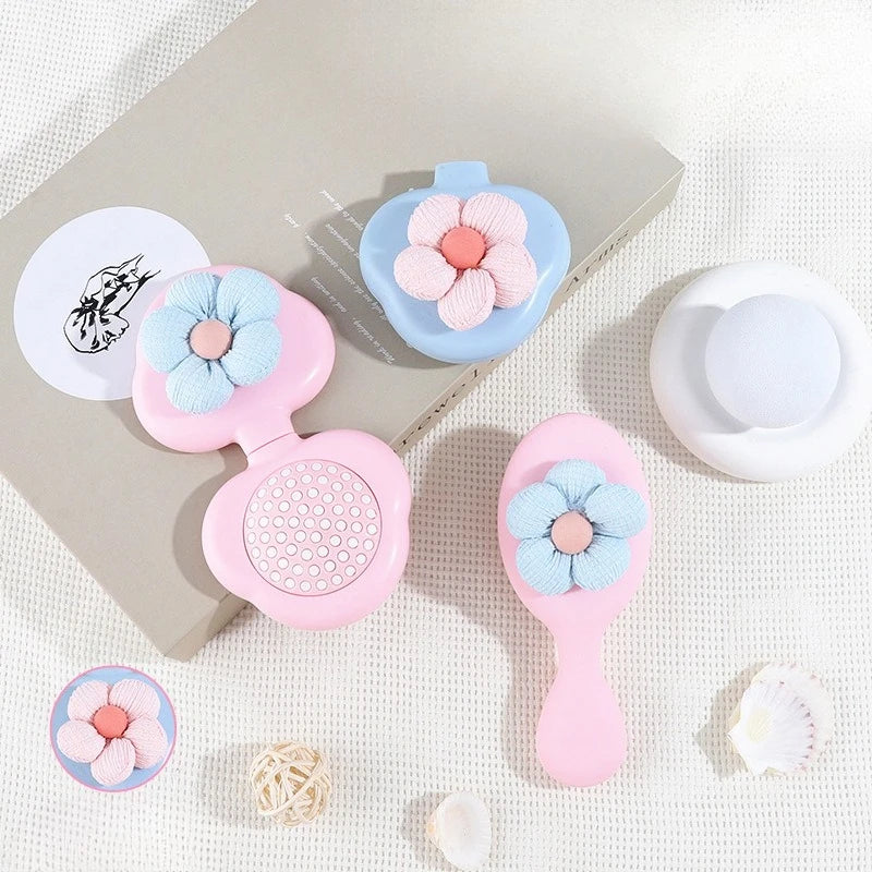 Kids Fluffy Flower Air Cushion Comb – Wide Tooth Anti-Static Kids Hair Comb QXL