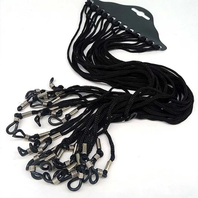 12-Pack Black Nylon Eyeglass Neck Cord Strap | Sunglass Holder Eyeglass Neck Cord QXL