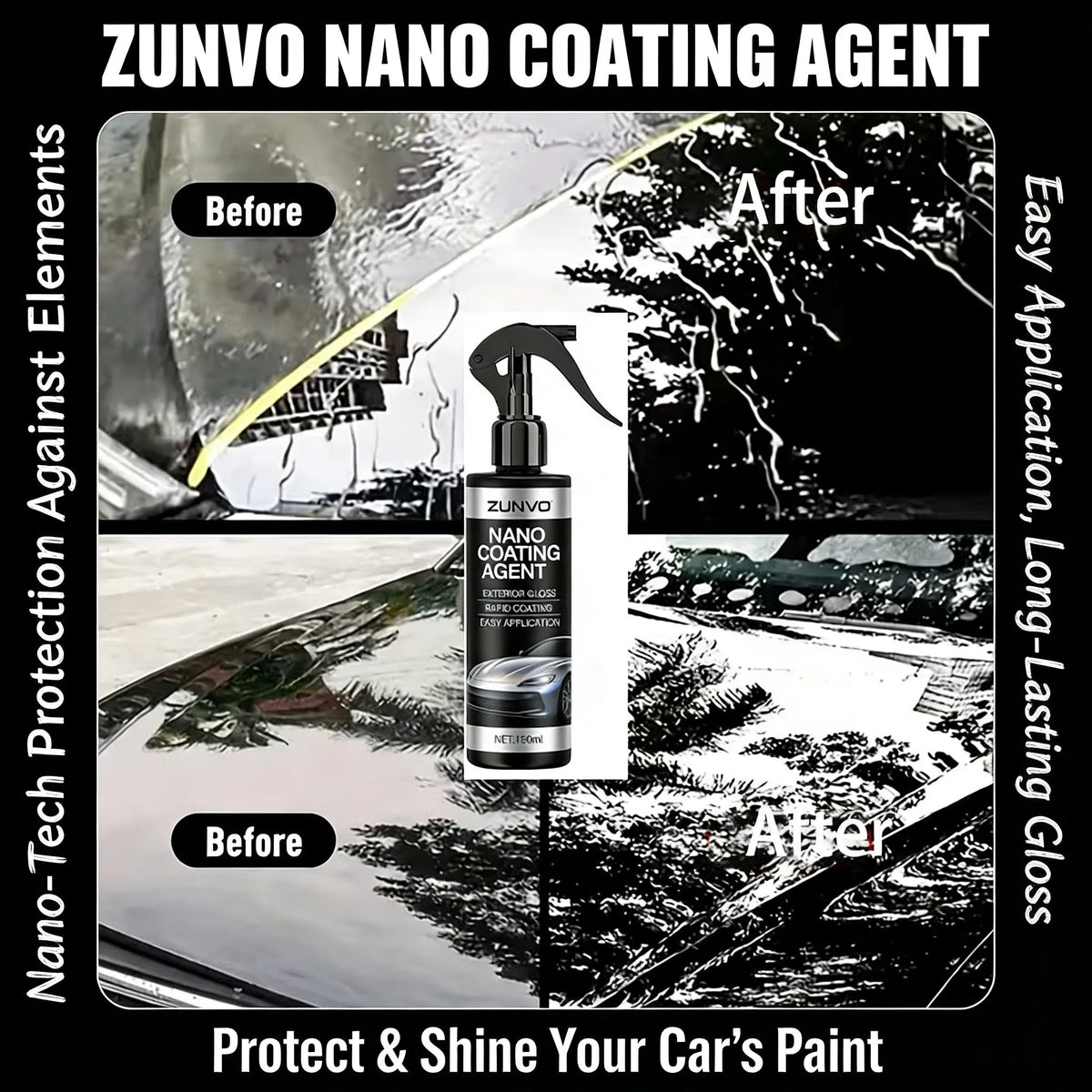 Car Nano Coating Spray – Exterior Gloss & Hydrophobic Shield Nano Coating Spray QXL