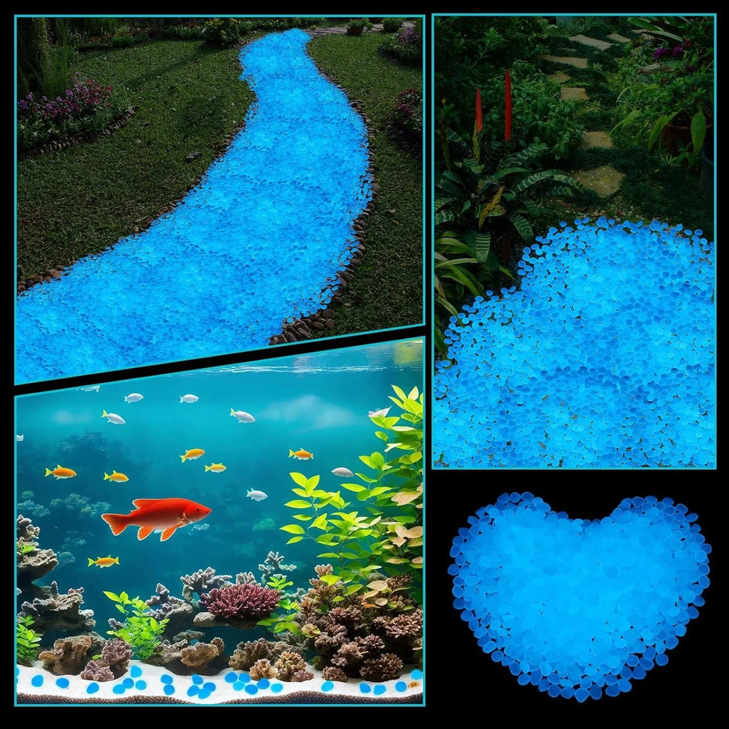 1200-Pack Glow in the Dark Pebbles | Garden & Fish Tank Rocks Glow Garden Pebbles QXL