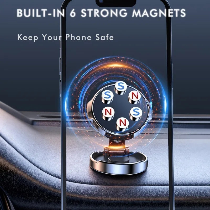 Magnetic Car Phone Mount | 360° Rotating Foldable Stand Car Phone Mount QXL