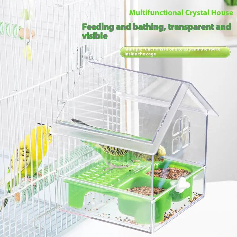 Hanging Parrot Feeder & Bird Bath Bowl | Cage Accessory Bird Cage Feeder QXL