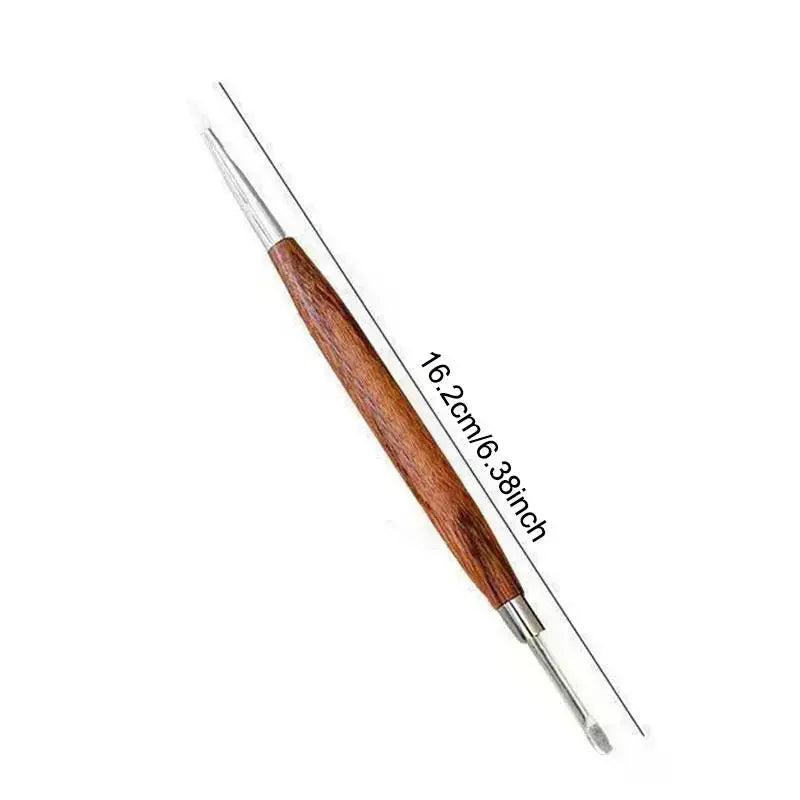 Double-Headed Nail Art Embossing Pen | Wood & Silicone Nail Art Pen QXL
