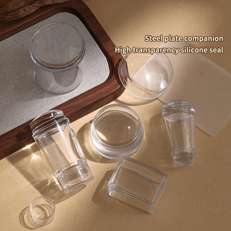 Silicone Nail Art Stamper & Scraper Kit | French Manicure Nail Art Stamper QXL