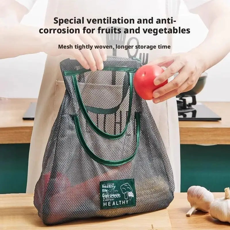 Hanging Mesh Fruit & Vegetable Storage Bag | Reusable Kitchen Kitchen Storage Bag QXL