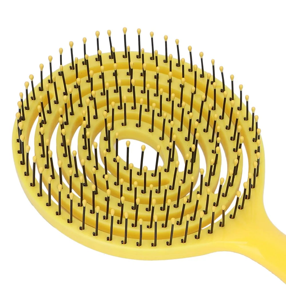 Round Head Hair Detangling Brush | Anti-Static Spiral Comb Hair Detangling Brush QXL