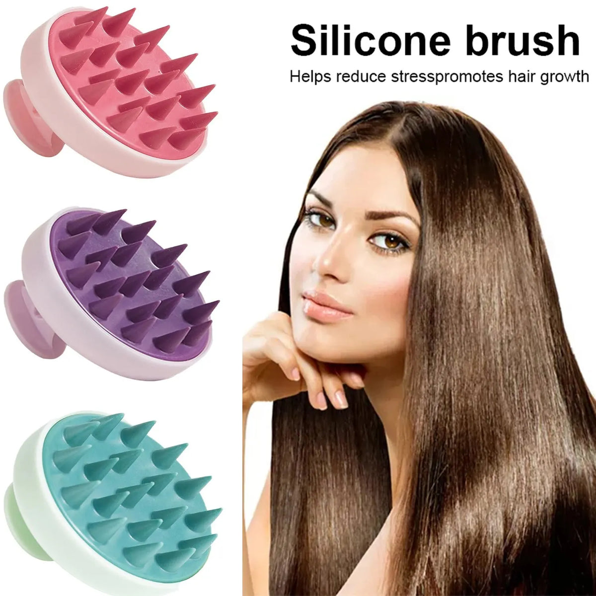 Silicone Scalp Massage Shampoo Brush | Hair & Body Shower Comb Scalp Massage Brush QXL