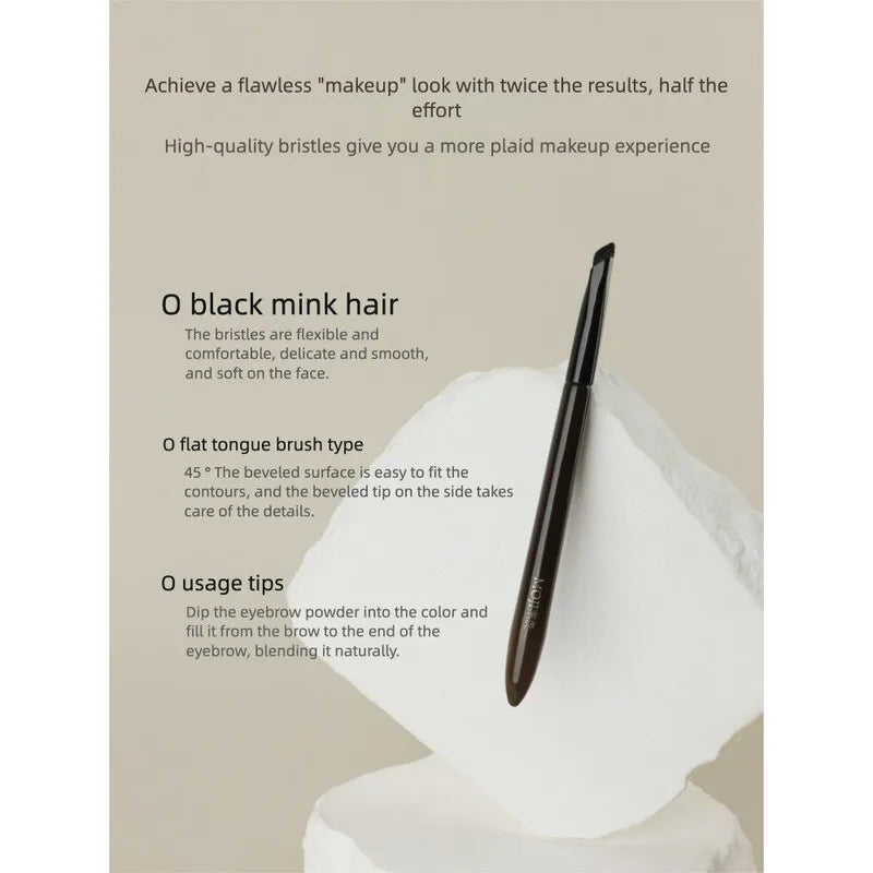 L44 Slanted Eyebrow Brush | Wool Fiber Flat Head Pro Makeup Eyebrow Makeup Brush QXL