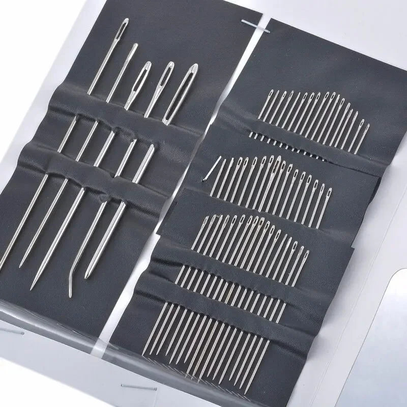 55-Piece Big Eye Stainless Steel Hand Sewing Needles Set Hand Sewing Needles QXL