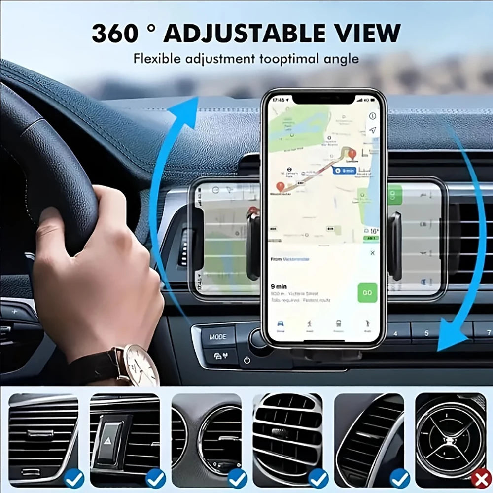 Car Air Vent Phone Mount | Gravity Clip Holder 4.7–6.7" Car Phone Mount QXL