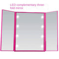 Portable LED Trifold Makeup Mirror | Foldable 3-Panel LED Makeup Mirror QXL rose red