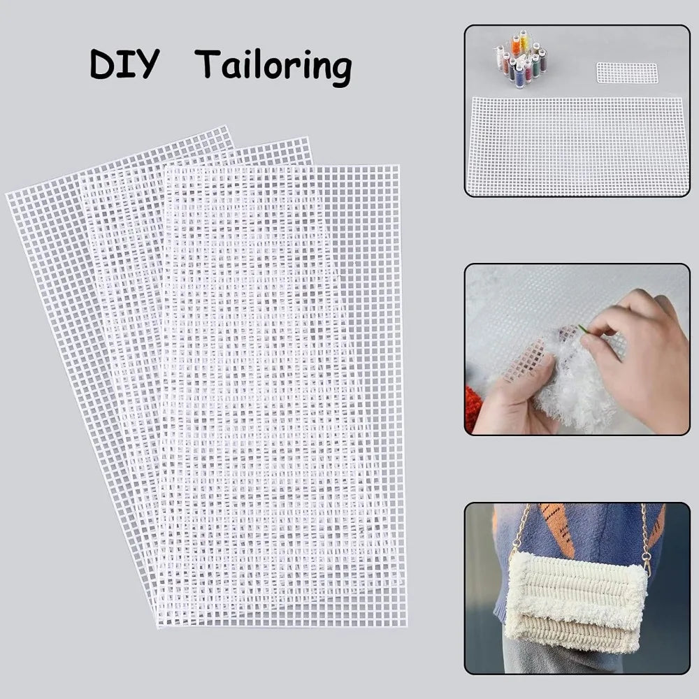 Plastic Mesh Canvas Sheets 10-Pack | DIY Knit Bag Making Mesh Canvas Craft Sheets QXL