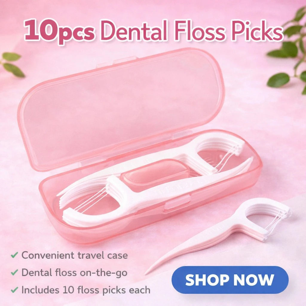 Disposable Dental Floss Pick | Portable Travel Toothpick Flosser Dental Floss Pick QXL pink