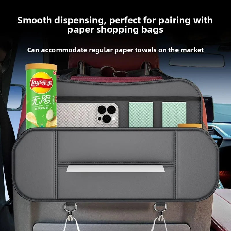 Car Seat Back Organizer | Cup Holder, Tissue & Trash Bin Car Seat Organizer QXL