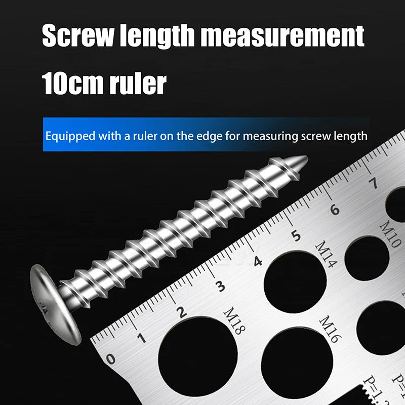 Stainless Steel Thread Pitch Gauge | Screw & Bolt Measuring Tool Thread Pitch Gauge QXL