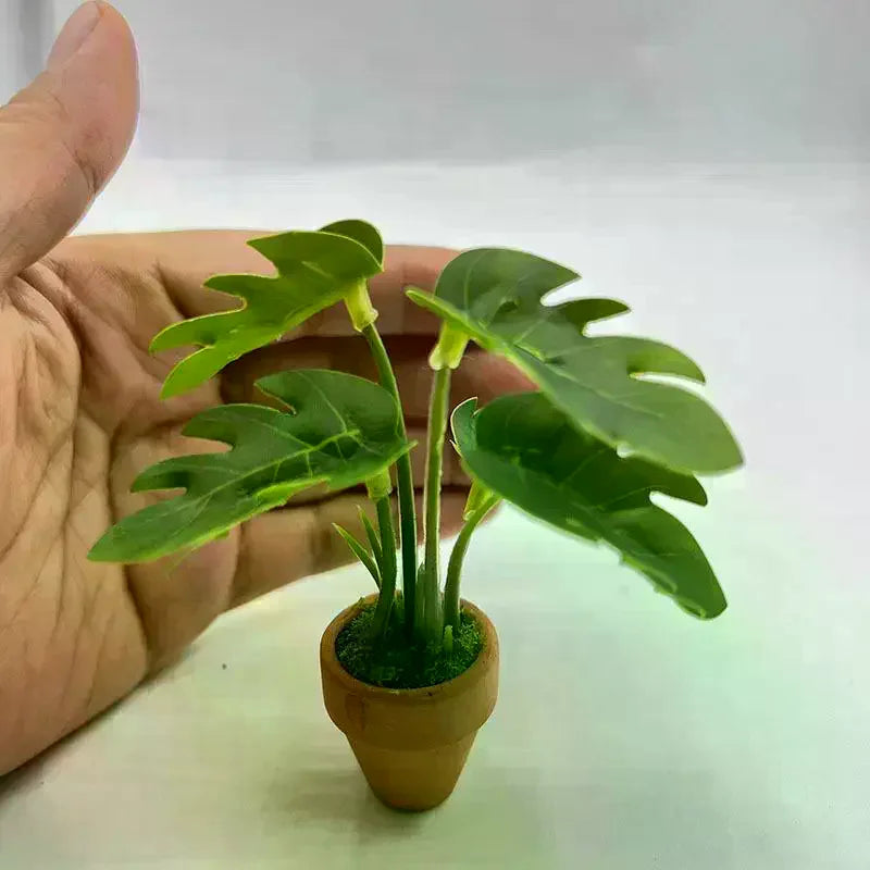 Miniature Dollhouse Potted Plant | Scandinavian Style Decor Dollhouse Miniature QXL