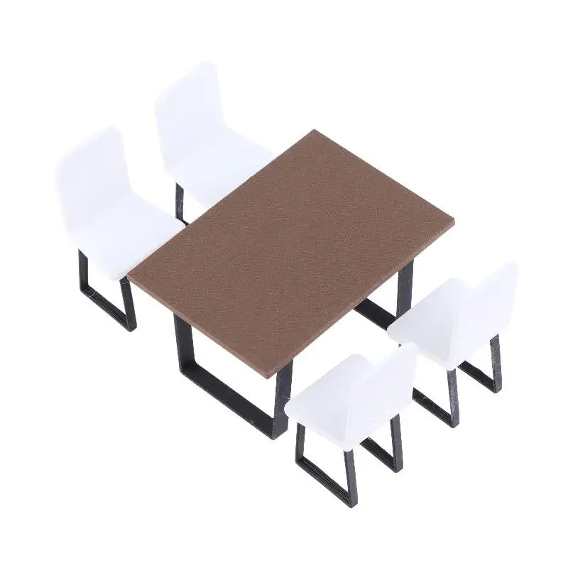 1:12 Miniature Dining Table & Chair Set | DIY Dollhouse Furniture Dollhouse Miniature Set QXL