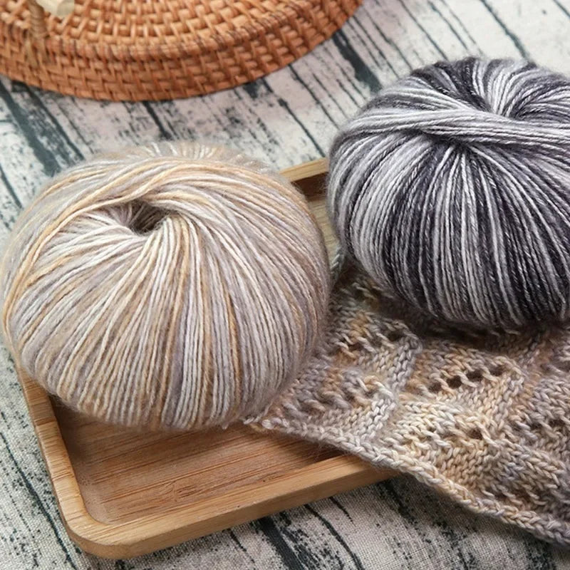 Rainbow Wool Alpaca Blend Yarn Ball | Worsted Weight 50g Knitting Crochet Yarn QXL