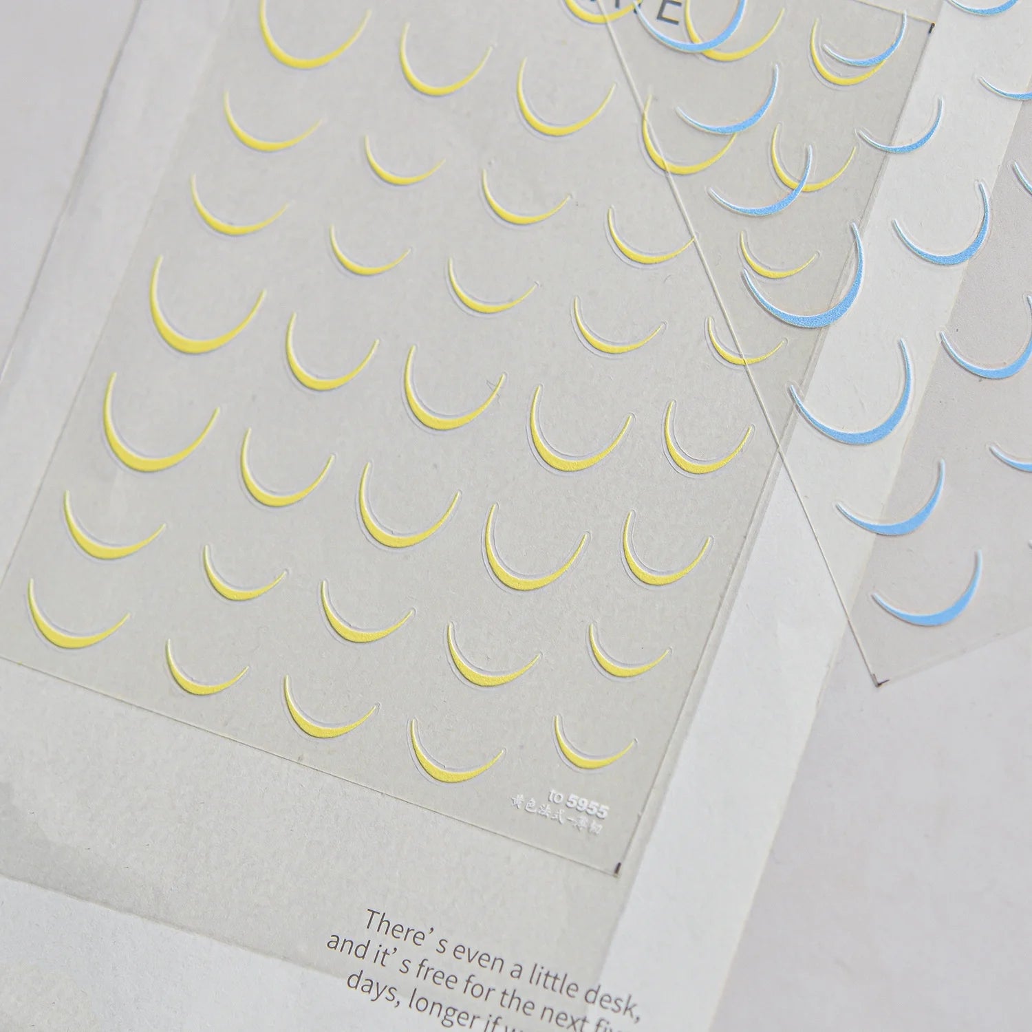 5D French Arc Nail Stickers | Crescent Moon Self-Adhesive Decals Nail Art Stickers QXL