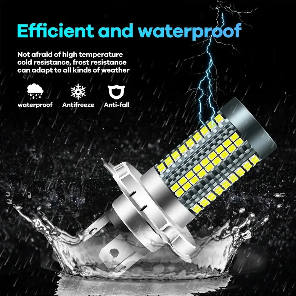 H4 BA20D LED Motorcycle Headlight Bulb 8000LM 12-24V Motorcycle LED Bulb QXL