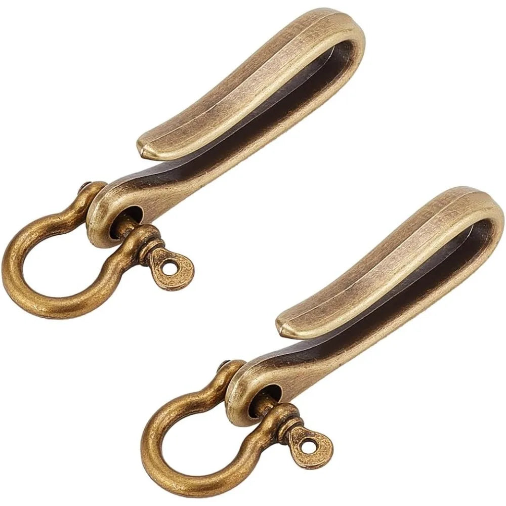 Fish Hook Keychain Clip Set | Antique Bronze Belt & Pocket Ring Belt Clip Keychain QXL
