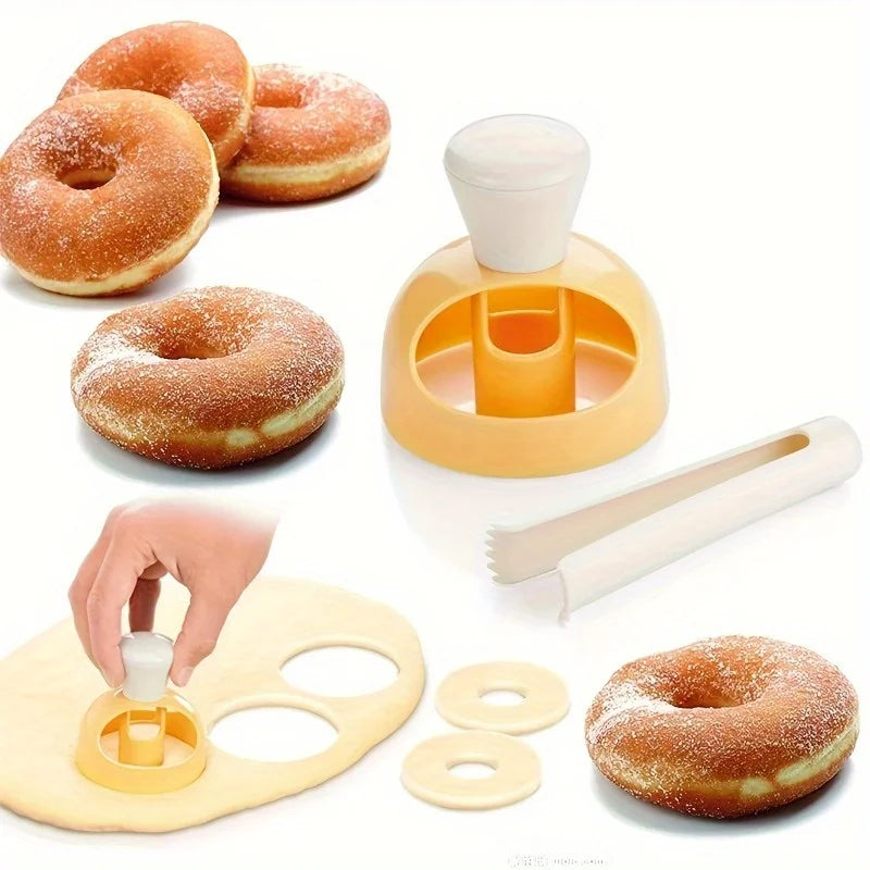 Plastic Donut Cutter & Dipping Plier | DIY Doughnut Mould Doughnut Baking Tool QXL