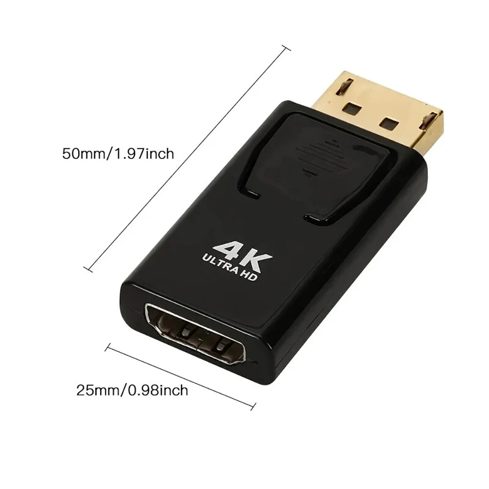 4K DisplayPort to HDMI Adapter | DP Male to Female 60Hz Video Adapter QXL