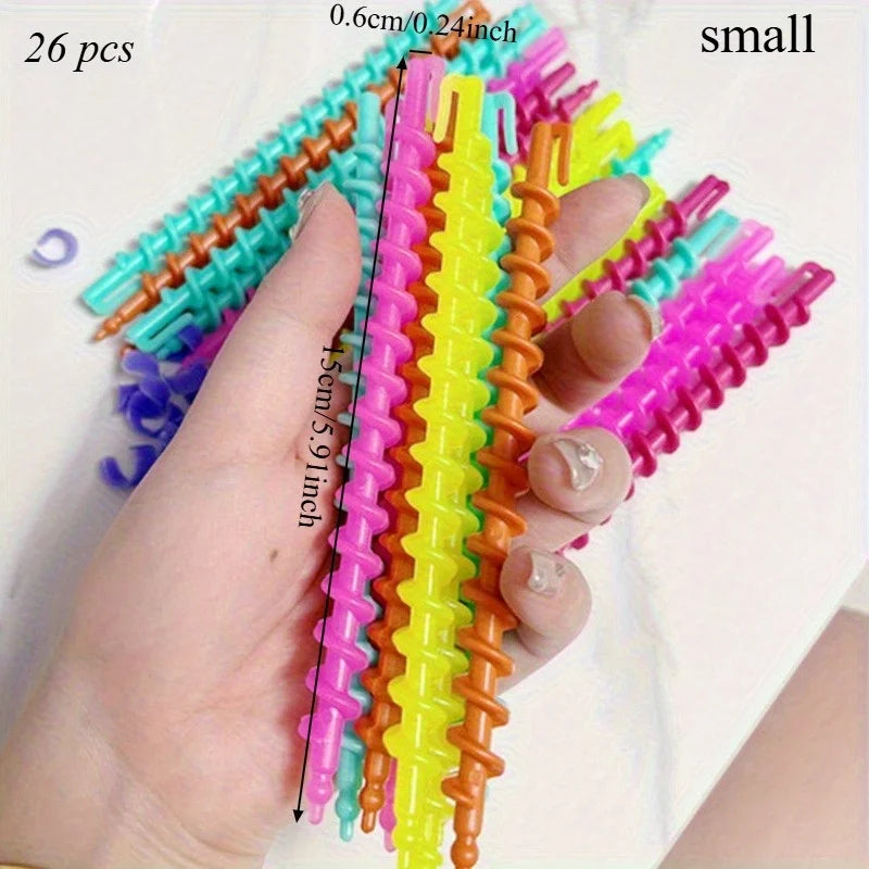 26-Piece Spiral Hair Curling Rods | Heat-Resistant DIY Set Hair Curling Rods QXL