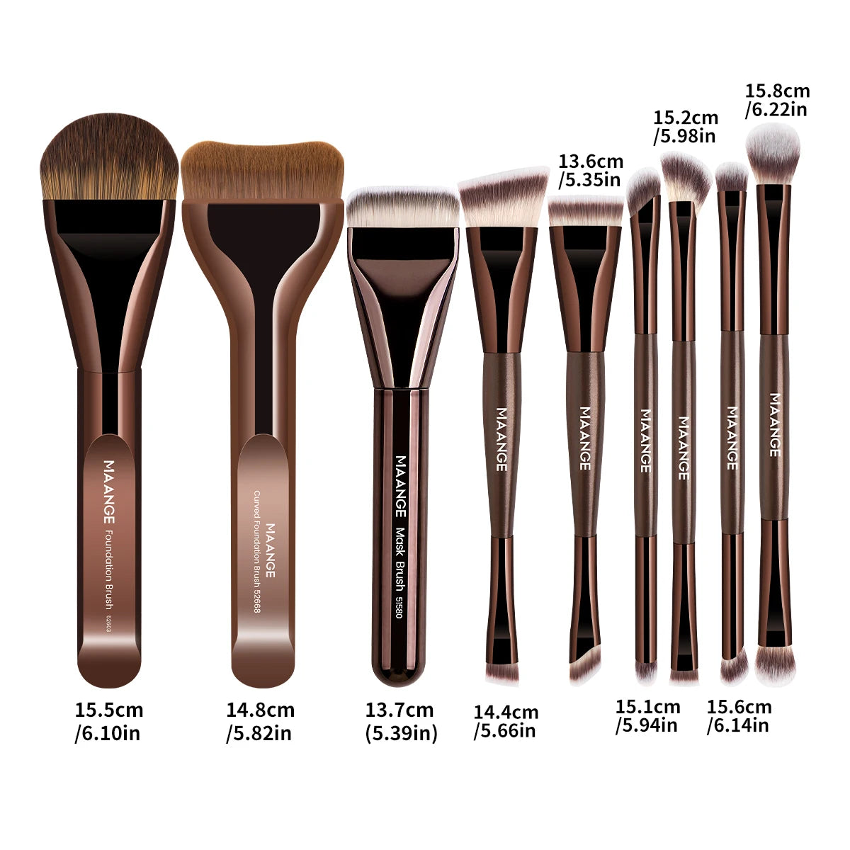 MAANGE 9-Piece Synthetic Makeup Brush Set | Beginner Kit Makeup Brush Set QXL