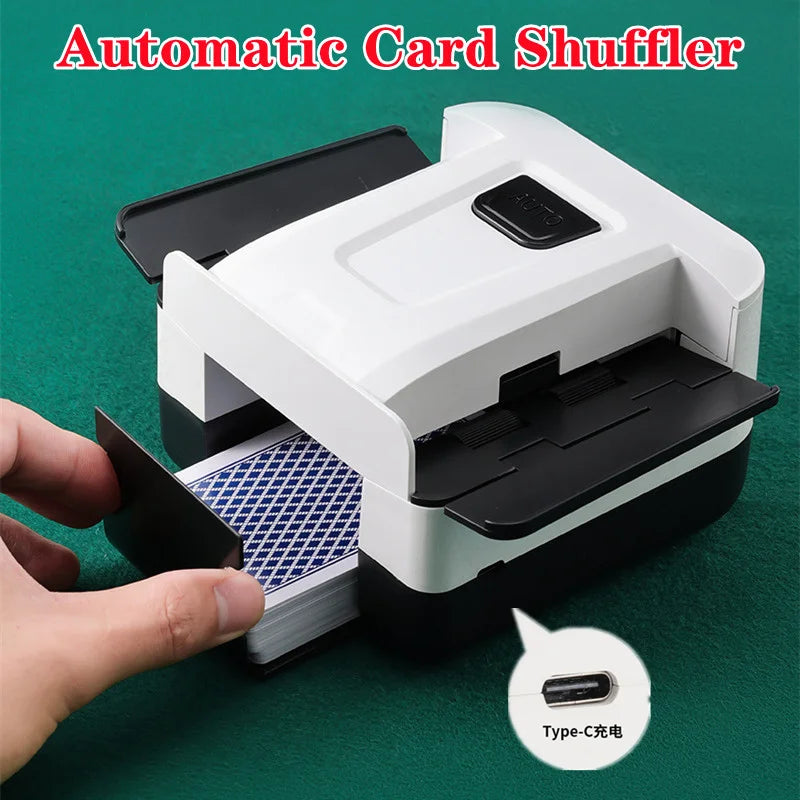 Electric Automatic Card Shuffler | Rechargeable 2000mAh USB-C Electric Card Shuffler QXL