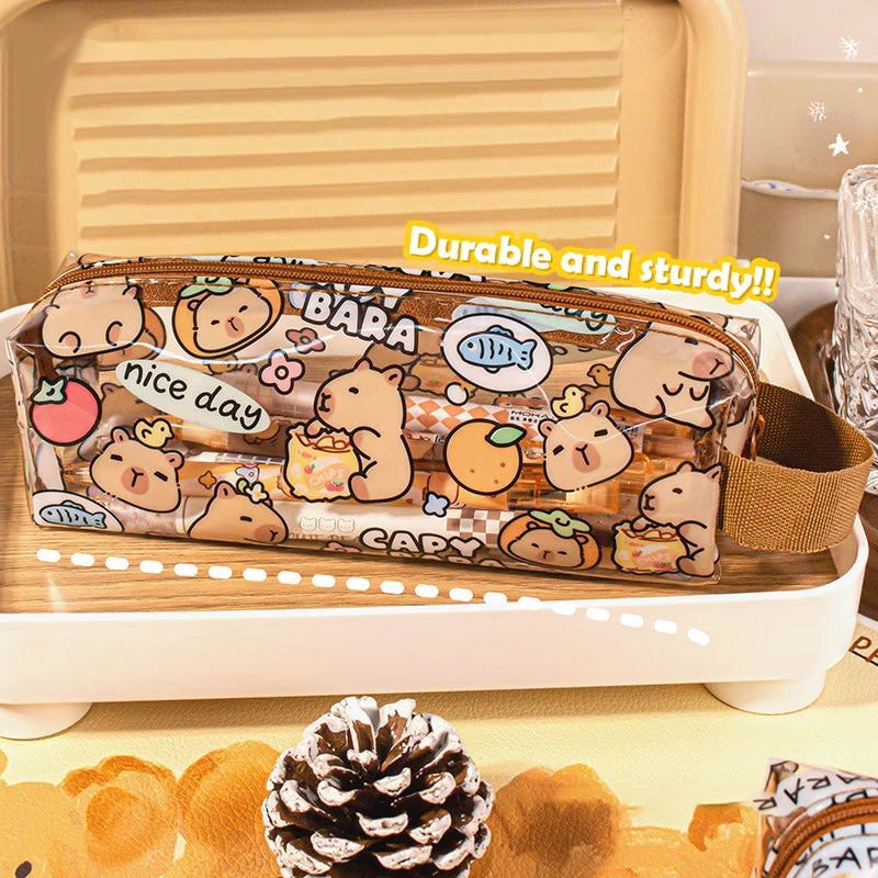 Kawaii Capybara Pencil Case | Cute Zipper Pen Bag Zipper Pencil Case QXL A2