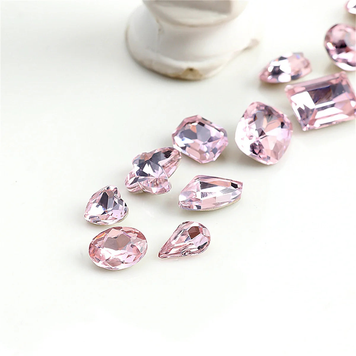Pink Zircon Nail Rhinestone Charms | Crystal 3D Decorations Nail Rhinestone Charms QXL