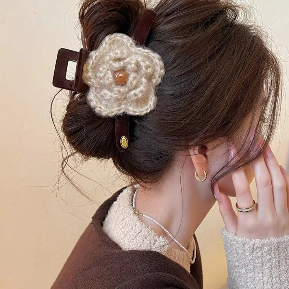 Vintage Flower Shark Claw Clip | Large Hair Clip 11cm Hair Claw Clip QXL