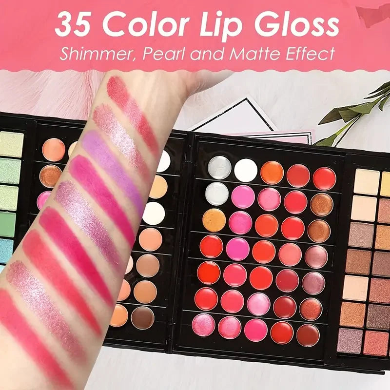 VERONNI 177-Color Makeup Set | Eyeshadow, Blush & Mirror Makeup Palette Set QXL