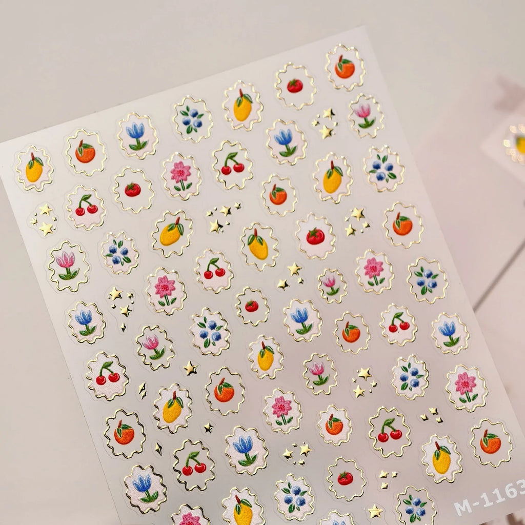 5D Kawaii Butterfly & Star Embossed Nail Art Stickers | NAILFYOU Nail Art Stickers QXL M-1163
