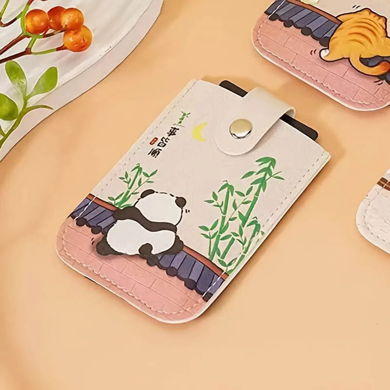 RFID Blocking Slim Card Wallet – Cute Panda PU Design Card Wallet QXL WHITE
