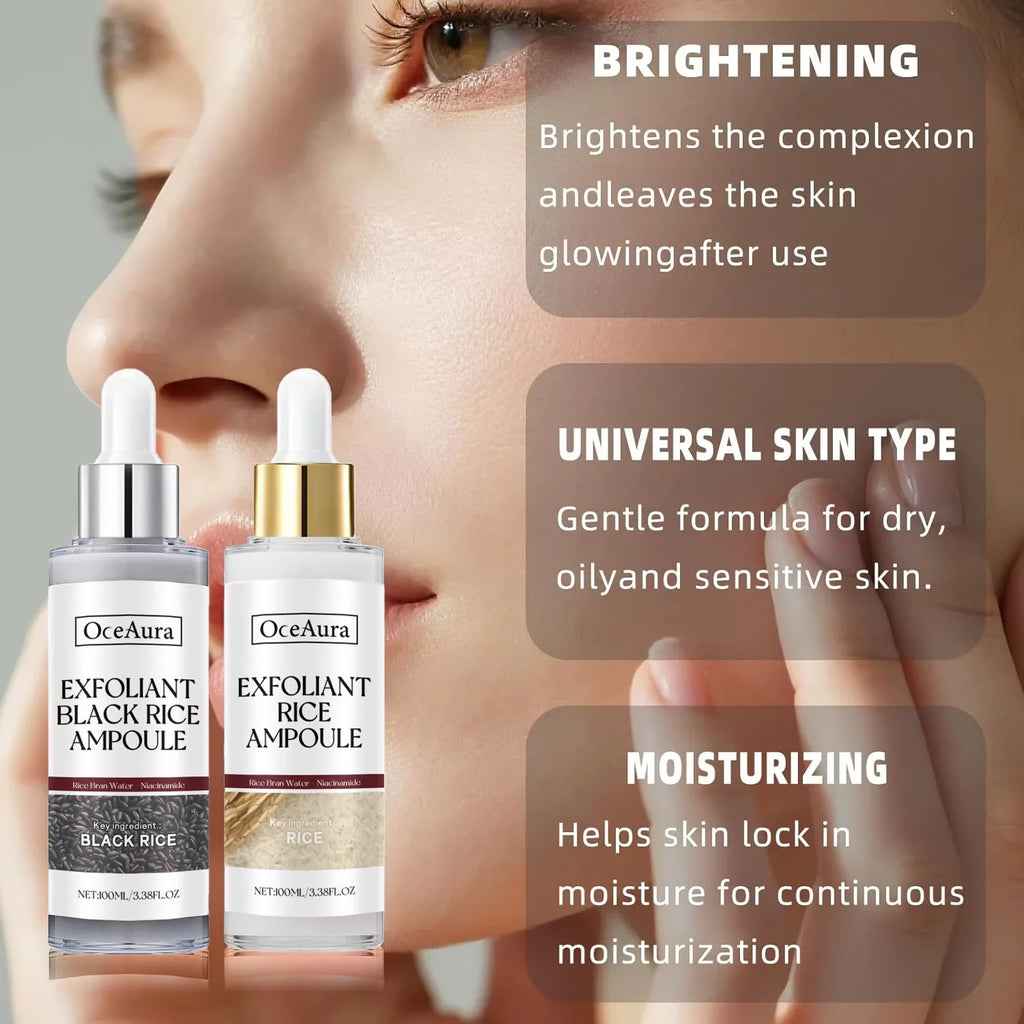 OceAura Rice Exfoliating Brightening Serum | Hyaluronic Acid Exfoliating Face Serum QXL