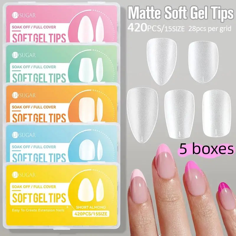 100–420 Pcs Acrylic False Nail Tips | Display & Practice Set False Nail Tips QXL