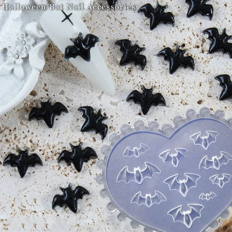 3D Ghost & Bat Silicone Nail Art Mold | UV Gel DIY Carving Nail Art Mold QXL