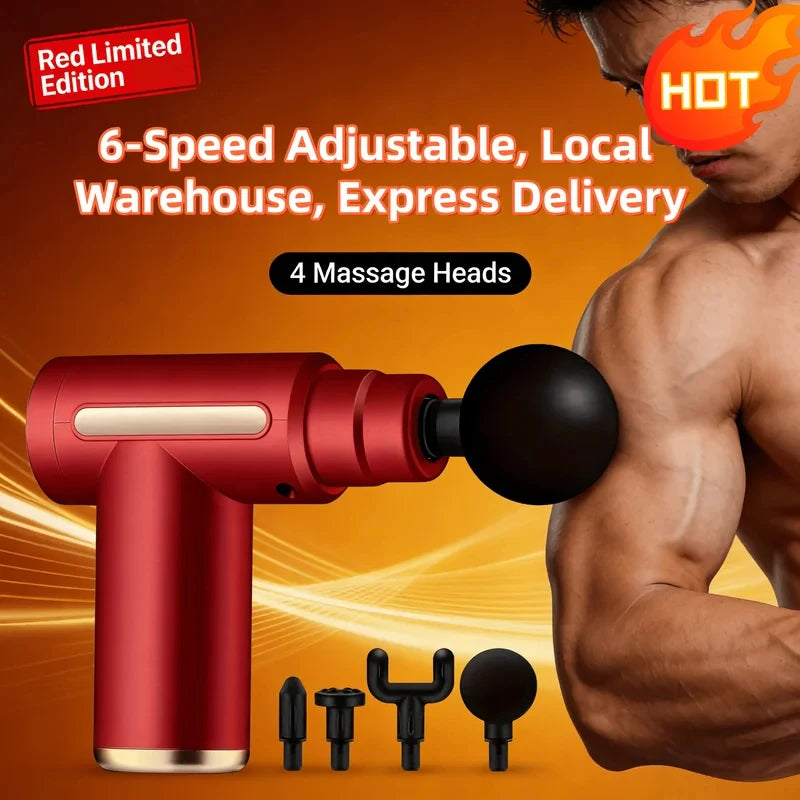 Portable Wireless Massage Gun | 4 Heads & LED Screen Handheld Massage Gun QXL