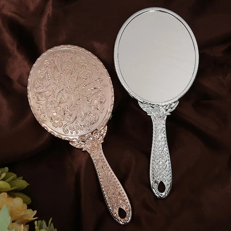 Vintage Handheld Makeup Mirror with Handle | Retro Vanity Handheld Vanity Mirror QXL