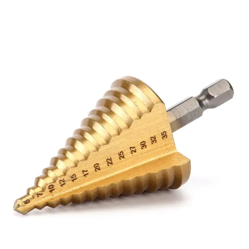 Titanium Step Drill Bit Hexagonal Pagoda Reamer – Metal & Wood Step Drill Bit QXL