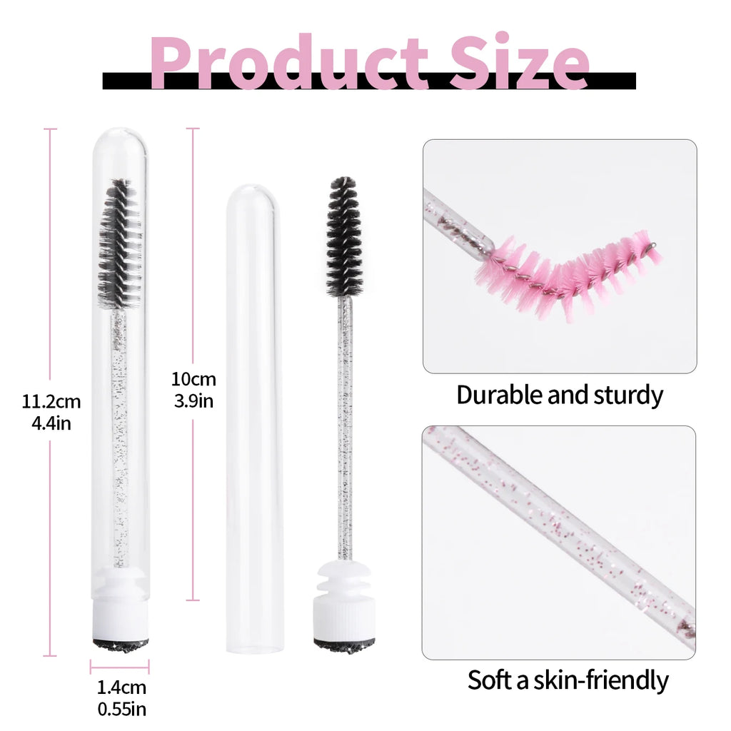 50/100-Pack Eyelash Wand Storage Tubes | Dustproof Brush Caps Brush Storage Tubes QXL