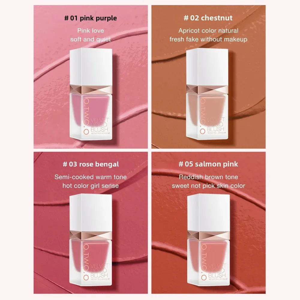 O.TWO.O Liquid Blush 4 Shades | High Pigment Long-Lasting Liquid Blush QXL