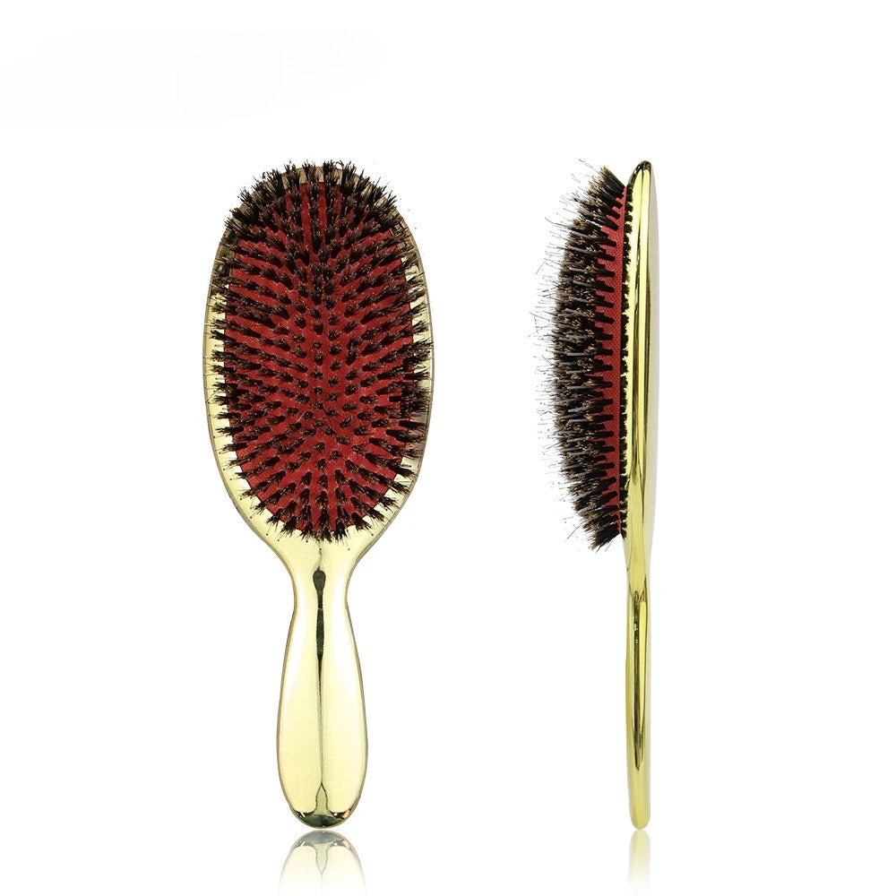 Boar Bristle Paddle Hair Brush | Anti-Static Scalp Massage Comb Paddle Hair Brush QXL