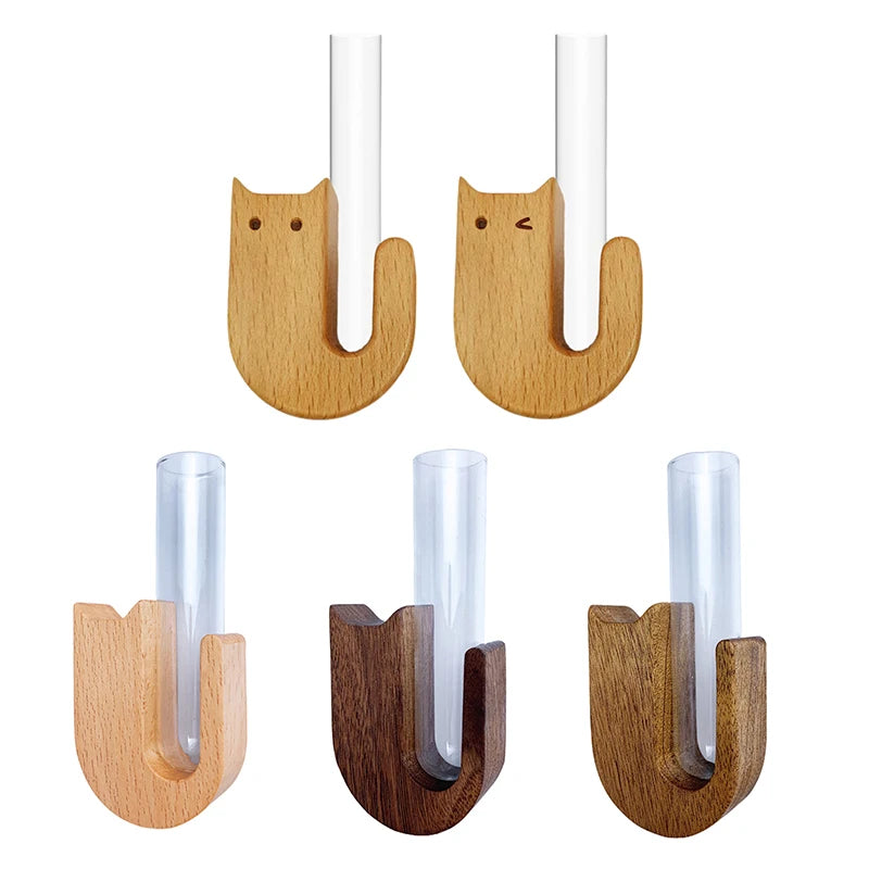 Cat Whisker Collector Vase Fridge Magnet | Wood & Glass Keepsake Pet Whisker Keepsake QXL